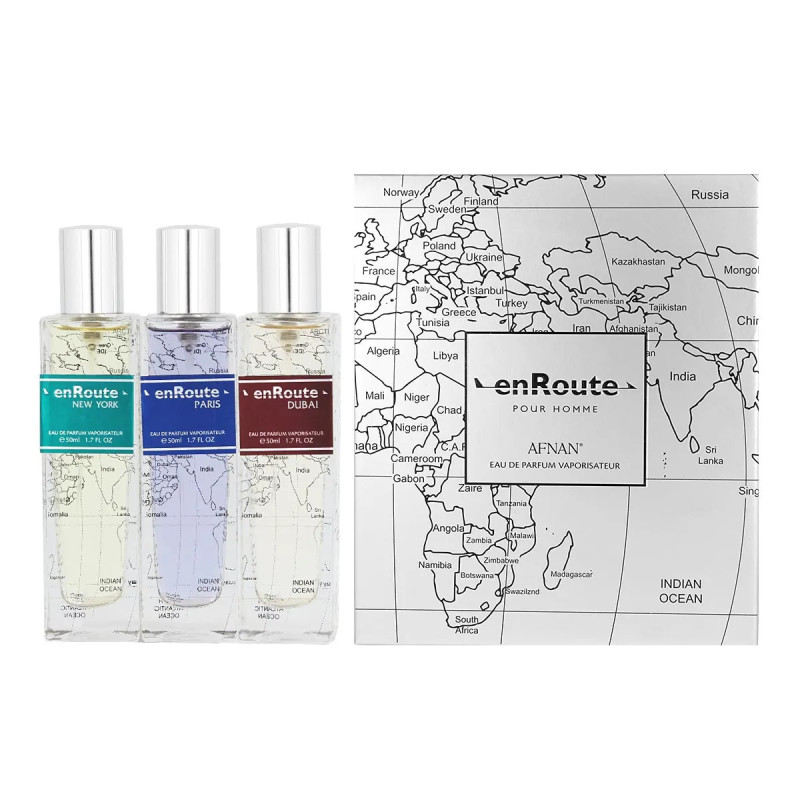 Afnan Enroute Eau de Parfum für Männer, New York, 50 ml, Eau de Parfum, 50 ml, Paris, Eau de Parfum, 50 ml, Dubai