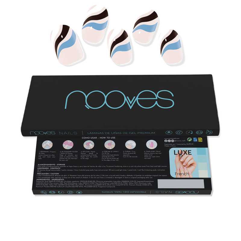 LAMINAS DE UNAS DE GEL flowing stream premium glam Art Design 20 u by NOOVES for Woman LAMINAS DE UNAS DE GEL flowing stream premium glam Art Design 20 u by NOOVES for Woman