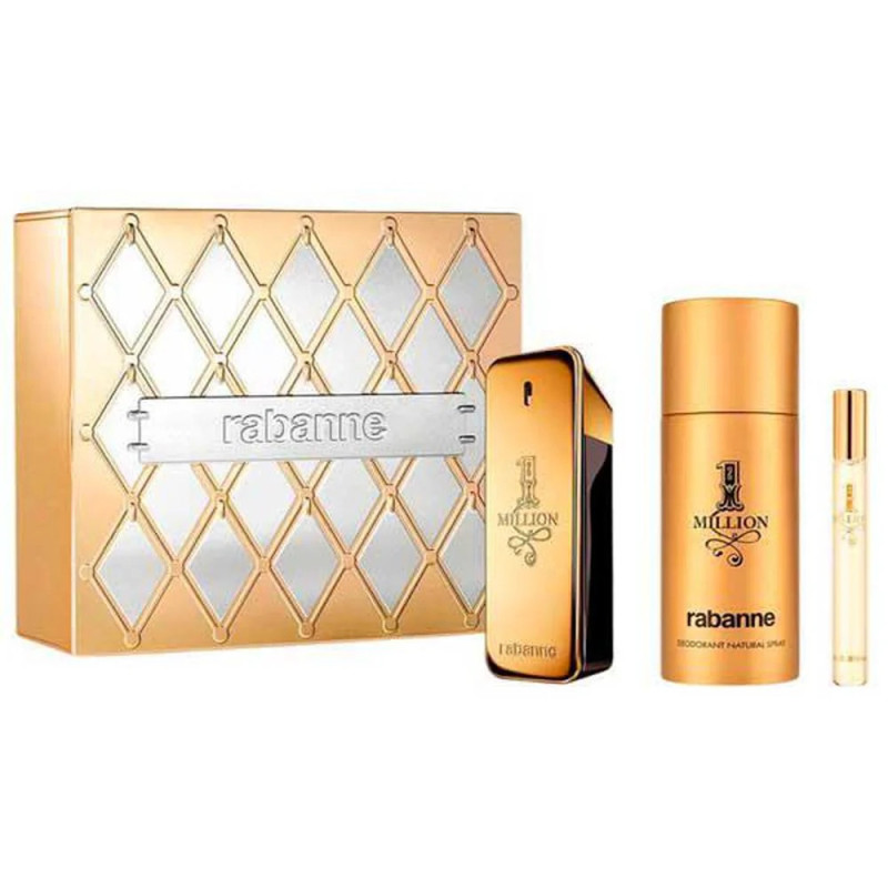 Paco Rabanne 1 Million Eau de Toilette 100ml, Desodorante 150ml, Eau de Toilette 10ml
