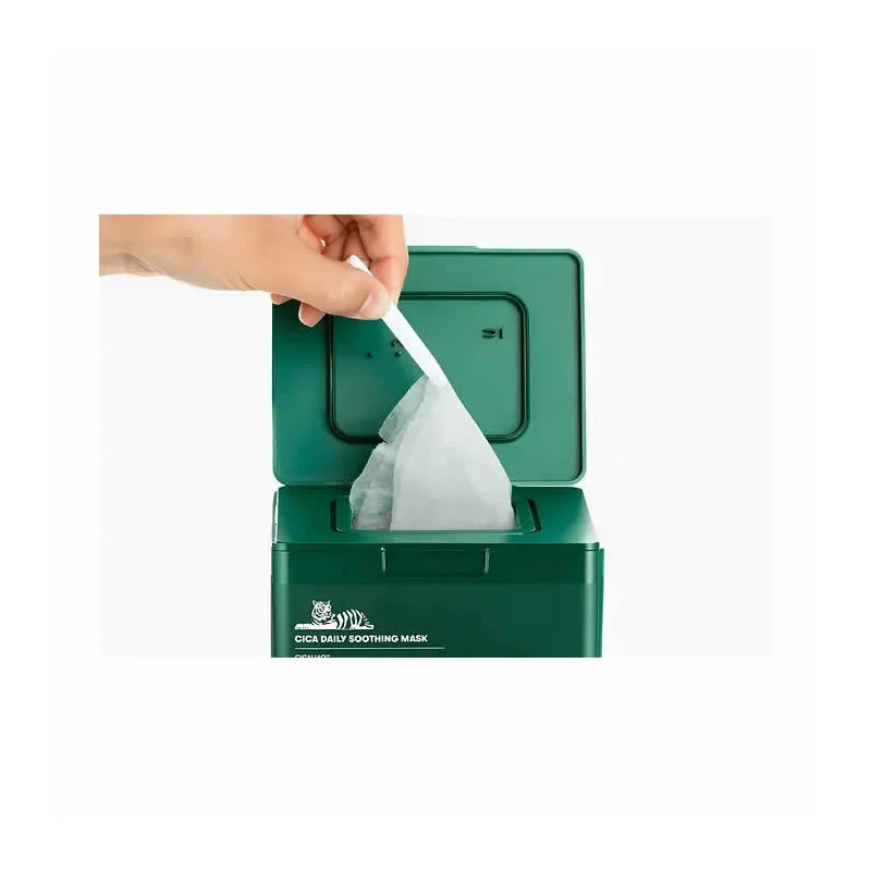 Máscara facial diária calmante Cica Deer da VT Cosmetics para pele seca e cansada, 350g x 30 unidades.