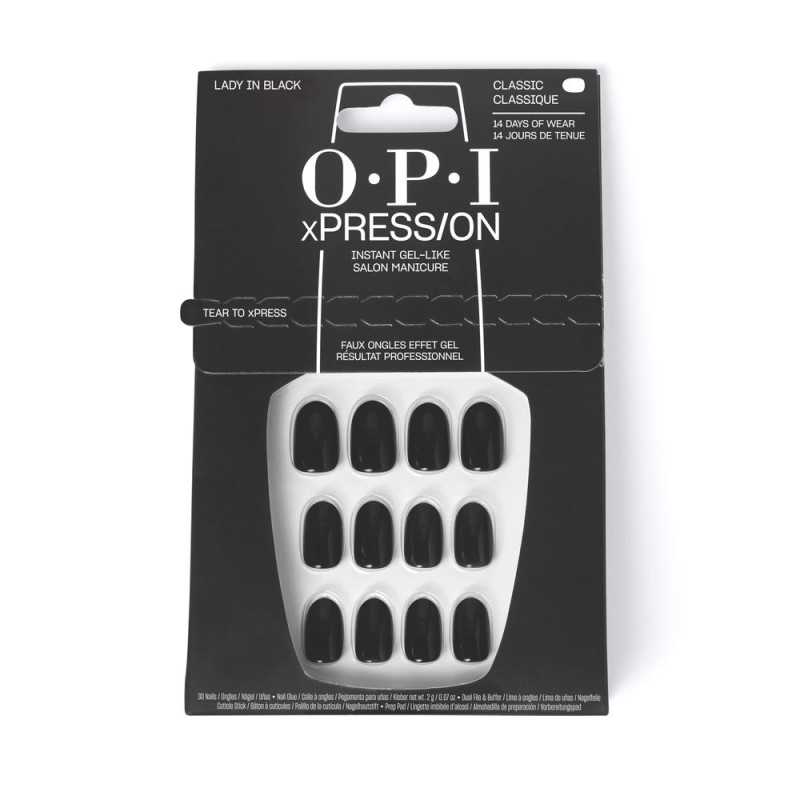 OPI xPRESS ON Unas Artificiales Tonos Iconicos Lady in Black 30 u by OPI for Unisex OPI xPRESS ON Unas Artificiales Tonos Iconicos Lady in Black 30 u by OPI for Unisex
