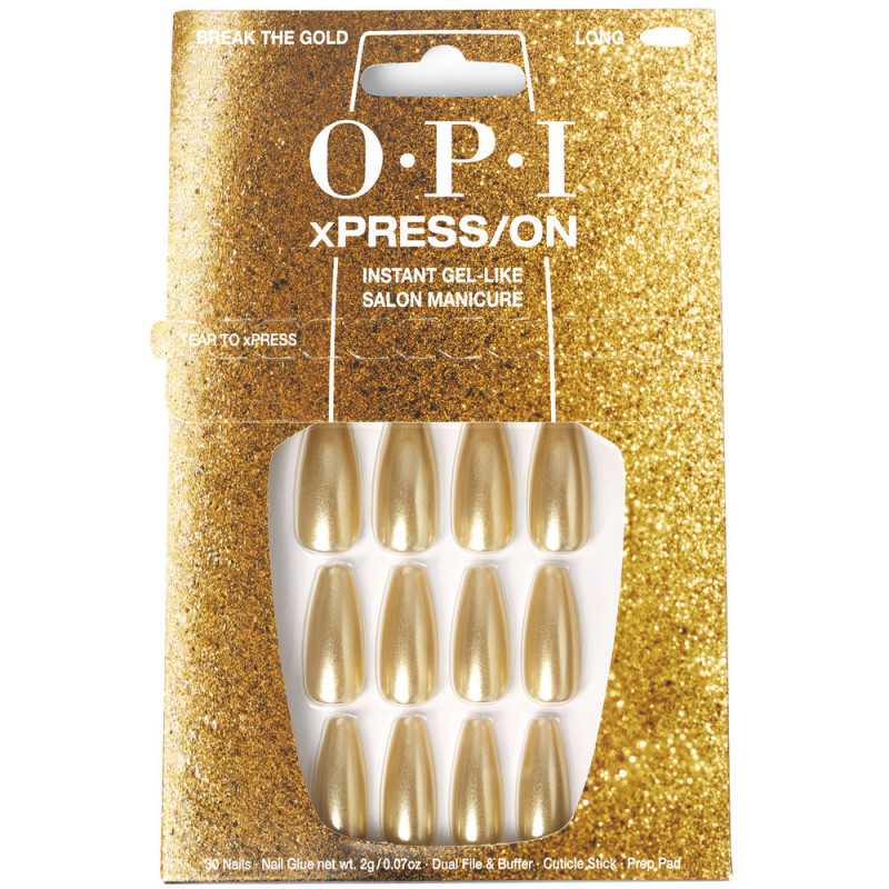 OPI xPRESS ON Unas Artificiales Nail Art Break the Gold 30 u by OPI for Unisex OPI xPRESS ON Unas Artificiales Nail Art Break the Gold 30 u by OPI for Unisex