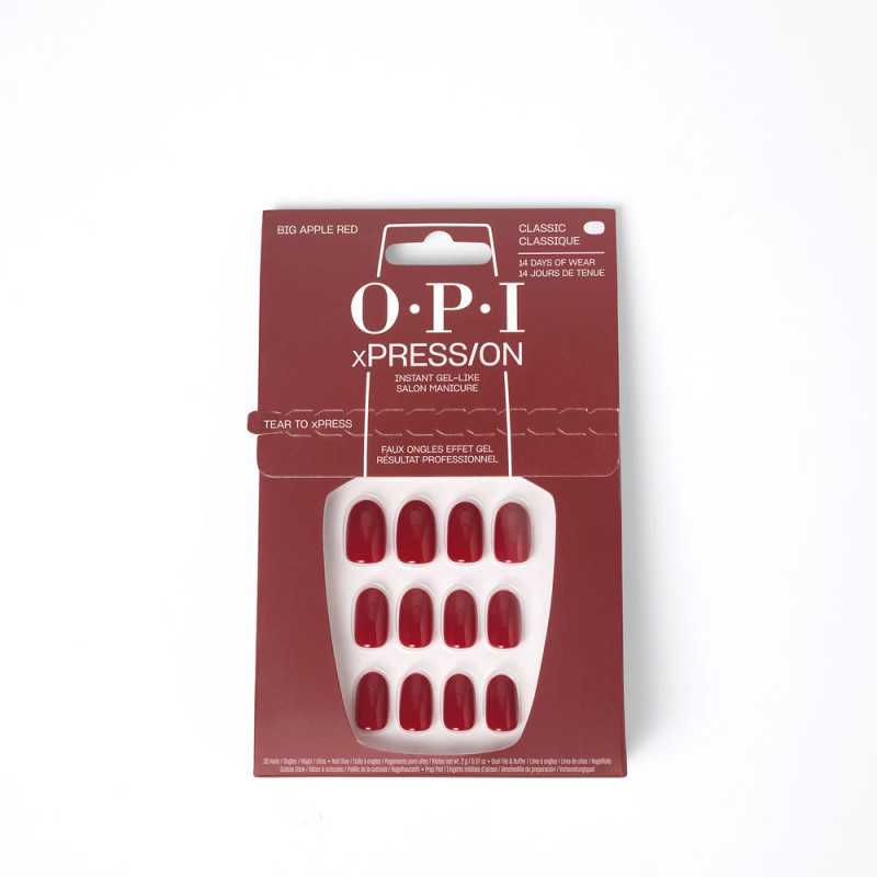 OPI xPRESS ON Unas Artificiales Tonos Iconicos Big Apple Red 30 u by OPI for Unisex