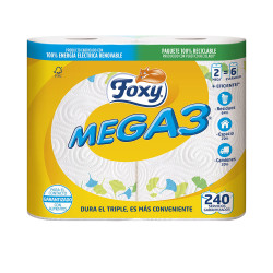 MEGA3 papel cocina triple duración 2 rollos by FOXY for Unisex