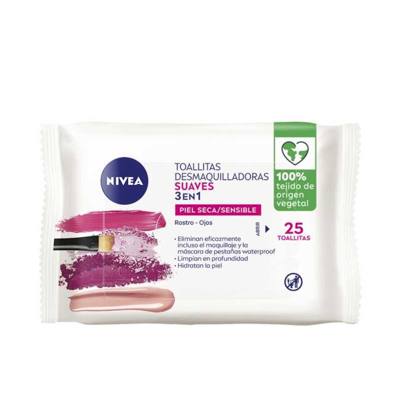 TOALLITAS DESMAQUILLADORAS suaves 3 en 1 25 u by NIVEA for Unisex TOALLITAS DESMAQUILLADORAS suaves 3 en 1 25 u by NIVEA for Unisex