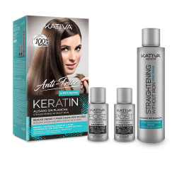KERATIN ANTI-FRIZZ alisado sin plancha repara puntas 30 días 3 u by KATIVA for Woman