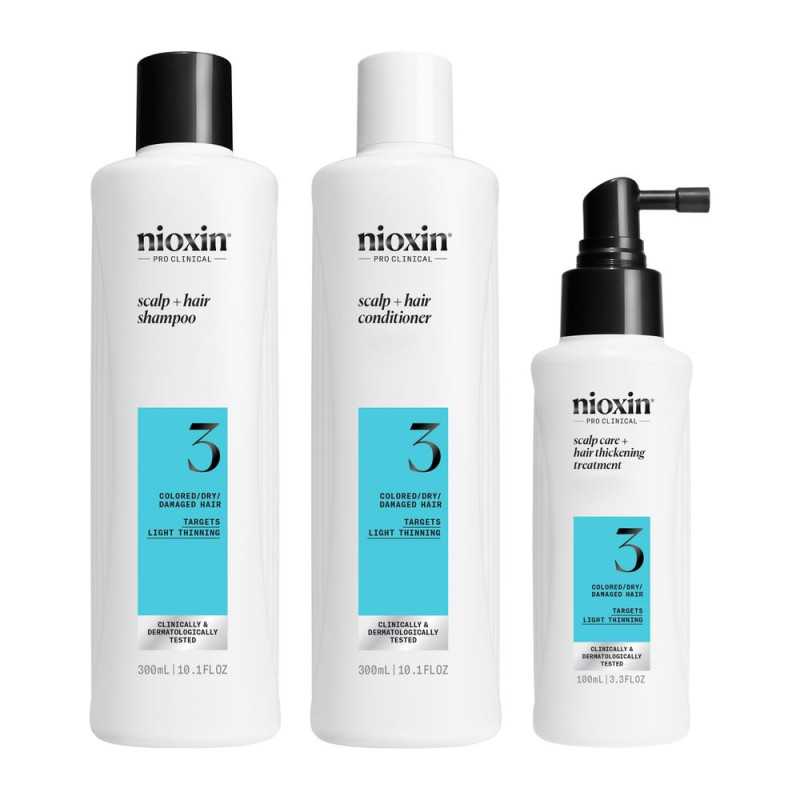 SISTEMA 3 - Kit - Tratamiento para Cabello Teñido con Debilitamiento Leve 3 u by NIOXIN for Unisex