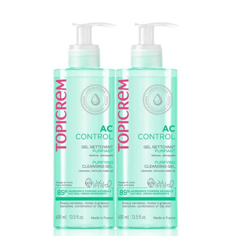 AC gel limpiador purificante pack 2 x 400 ml by TOPICREM for Unisex