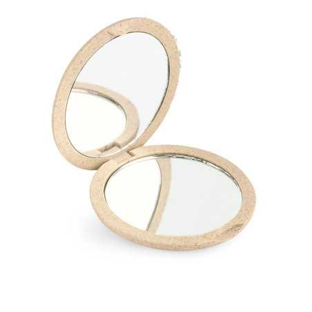 ESPEJO bolso natural fiber doble plegable x4 beige 1 u by BETER for Unisex