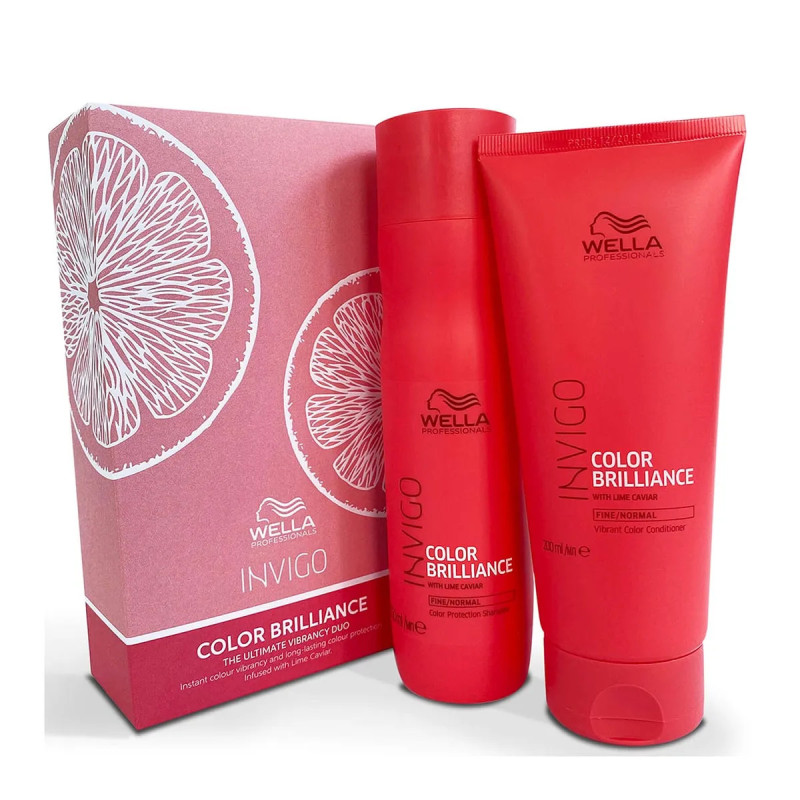 Kit Wella Invigo Color Brilliance Duo: Shampoo (1 unidade) e Condicionador (1 unidade).