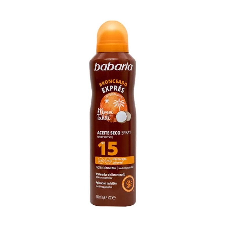 Babaria Monoi Tahiti Dry Oil Spf15 Spray 200ml