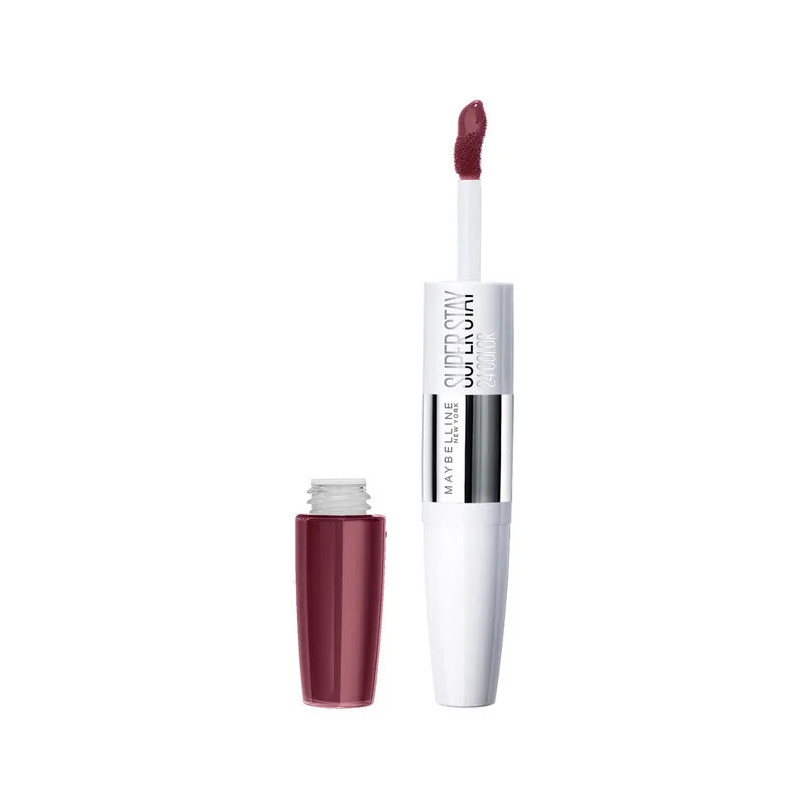 Labial líquido Maybelline Superstar 24 de 2 pasos, maquillaje 260 Wildberry