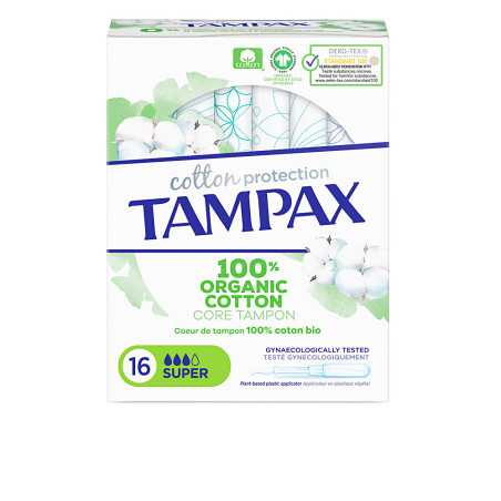 TAMPAX ORGANIC SUPER tampón 16 u by TAMPAX for Woman