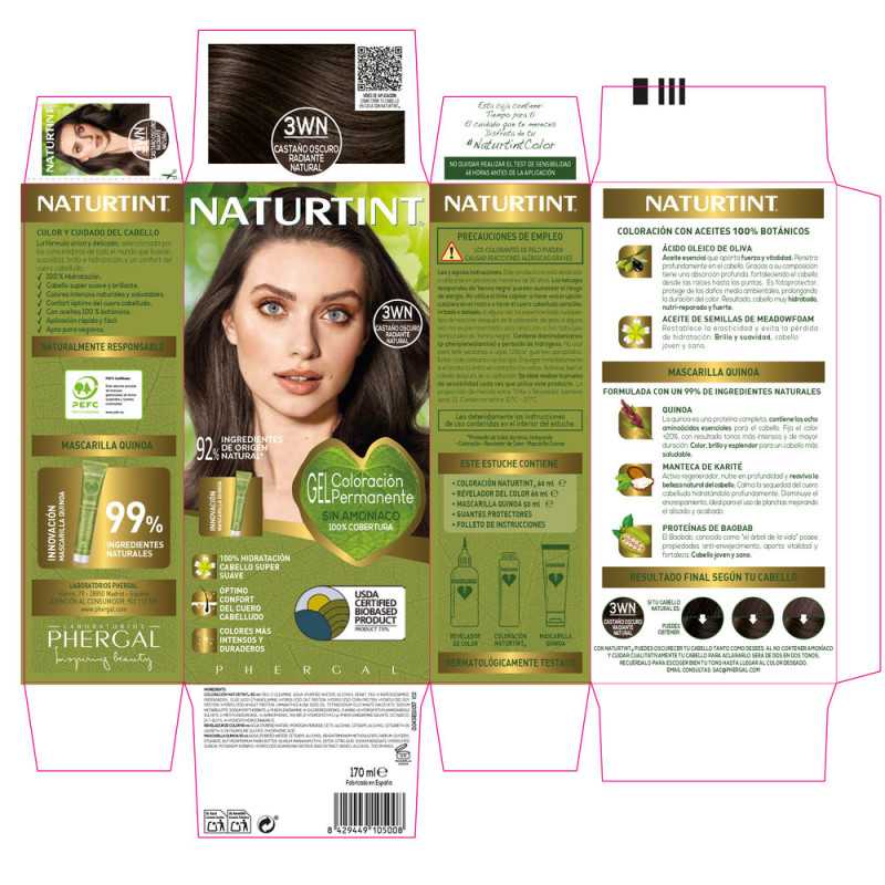 NATURTINT tinte sin amoniaco 3Wn Castano Oscuro Radiante Natural 170 ml by NATURTINT for Unisex NATURTINT tinte sin amoniaco 3Wn Castano Oscuro Radiante Natural 170 ml by NATURTINT for Unisex