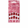 POLISHED COLOUR nails with glue squoval rich red by ELEGANT TOUCH for Unisex