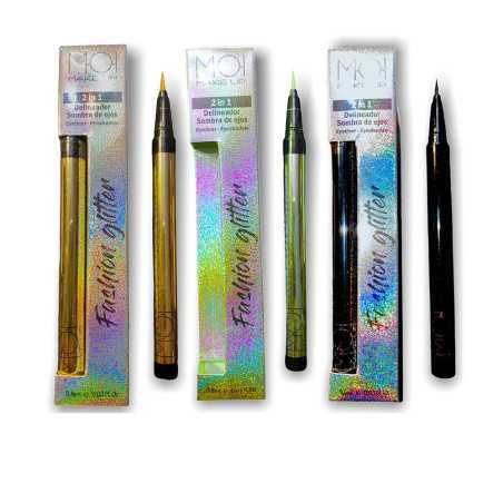 DELINEADOR SOMBRAS DE OJOS 2 en 1 PACK 3 pz by MOI for Unisex