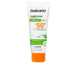 FLUIDO FACIAL aloe vera piel sensible SPF50+ 75 ml by BABARIA for Unisex