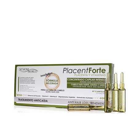PLACENT FORTE tratamiento anticaída ampollas 12 u by SESIOM WORLD for Unisex