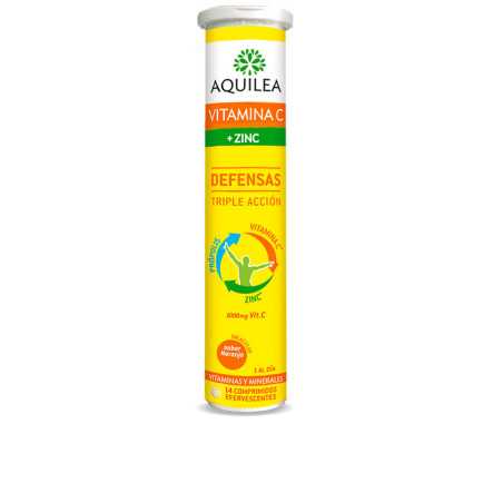 Vitamina C y Zinc 14 Comprimidos Efervescentes by AQUILEA for Unisex
