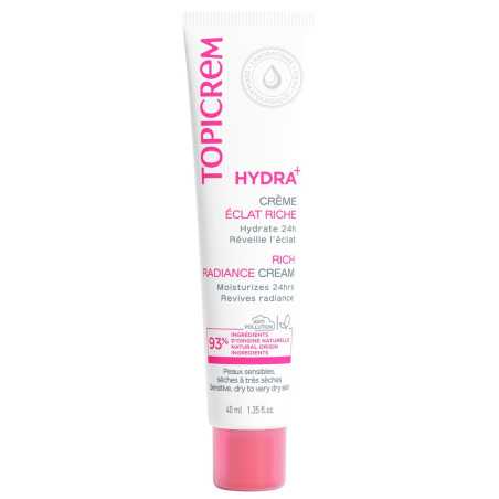 HYDRA+ crema hidratante iluminadora rica 40 ml by TOPICREM for Unisex