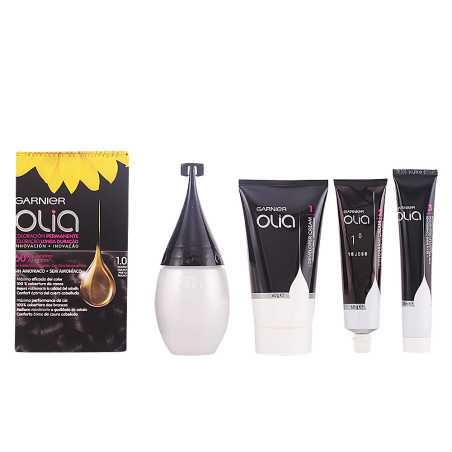 OLIA Coloracion Permanente 10 Negro Ebano 4 pz by GARNIER for Unisex