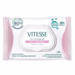 TRI-MINERAL PIEL SENSIBLE toallitas desmaquillantes 25 u by VITESSE for Woman