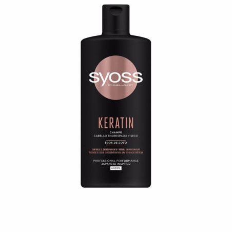 KERATIN champú cabello encrespado y seco 440 ml by SYOSS for Unisex