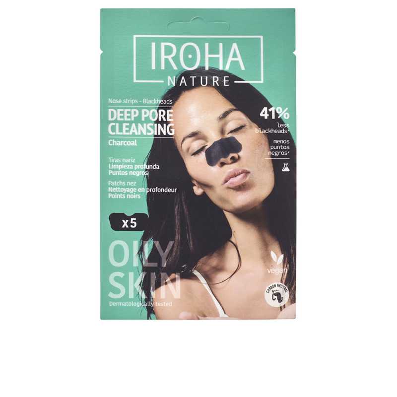 DETOX CHARCOAL BLACK nose strips 5 u by IROHA for Woman