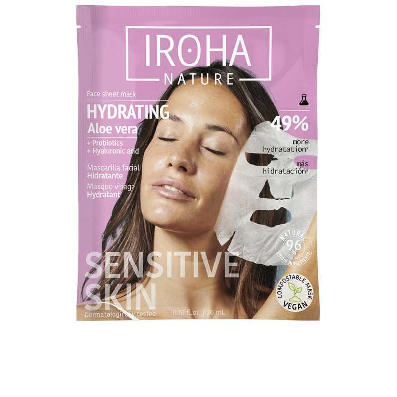 TISSUE MASK moisturizing aloe + green tea + ginseng + HA 1 u by IROHA for Woman TISSUE MASK moisturizing aloe + green tea + ginseng + HA 1 u by IROHA for Woman