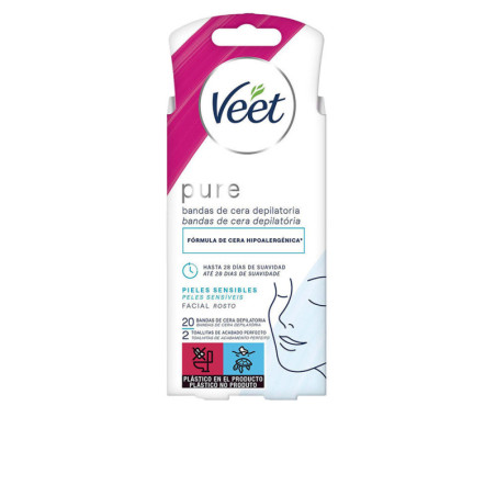 BANDAS DE CERA PURE facial piel sensible 20 u by VEET for Unisex
