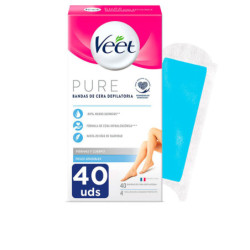 BANDAS DE CERA PURE corporal piel sensible 40 u by VEET for Woman