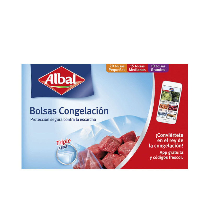 BOLSAS CONGELACION 3 TAMAÑOS triple capa 45 u by ALBAL for Unisex