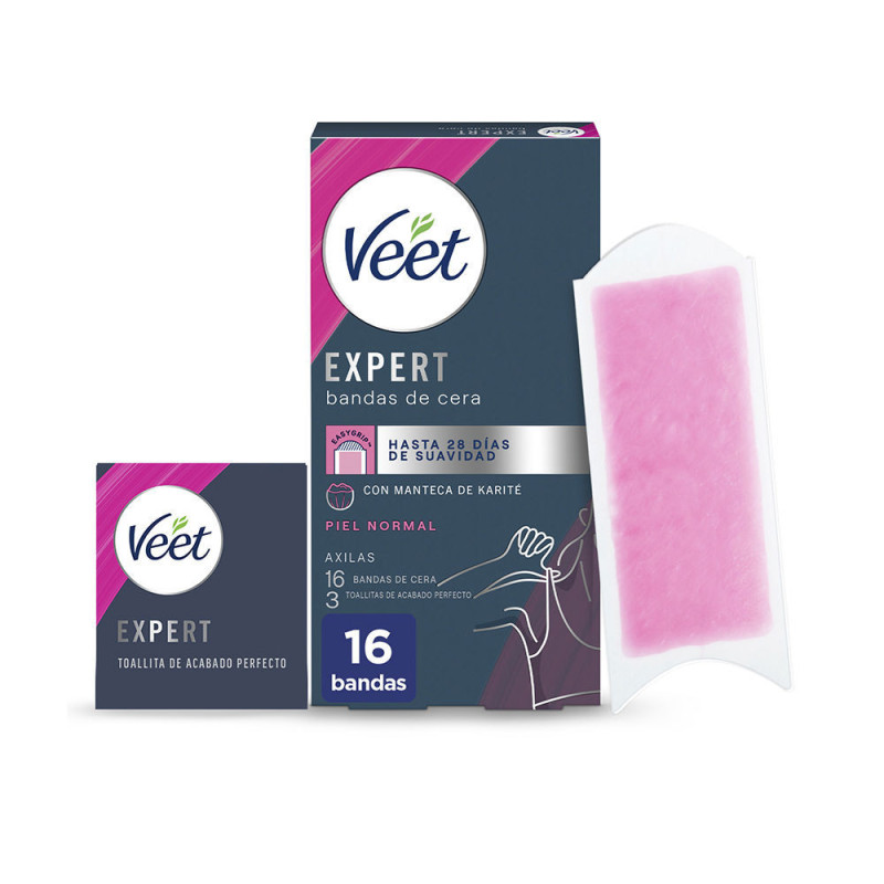 EXPERT AXILAS bandas de cera depilatorias piel normal 16 u by VEET for Unisex
