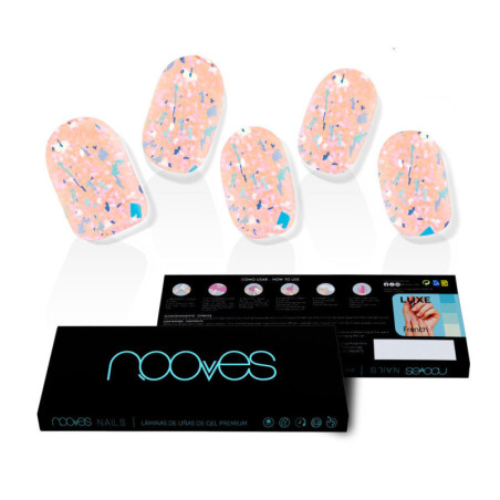 LAMINAS DE UNAS DE GEL peach galettes premium luxe metallic 20 u by NOOVES for Woman