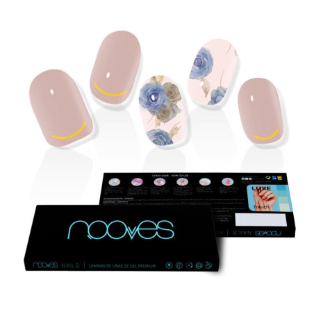 LAMINAS DE UNAS DE GEL elegant floral premium luxe metallic 20 u by NOOVES for Woman
