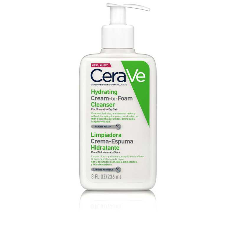 HYDRATING CREAM-TO-FOAM cleanser for normal to dry skin 236 ml by CERAVE for Unisex HYDRATING CREAM-TO-FOAM cleanser for normal to dry skin 236 ml by CERAVE for Unisex