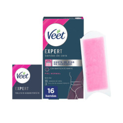 EXPERT BIKINI bandas de cera depilatorias piel normal 16 u by VEET for Woman