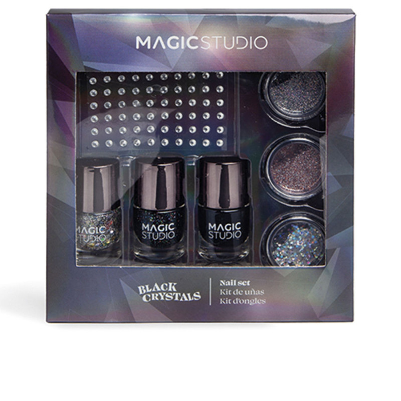 BLACK CRYSTALS NAIL LOTE 7 pz by MAGIC STUDIO for Unisex