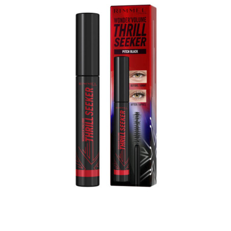 WONDER VOLUME THRILL SEEKER mascara de pestanas 004 pitch black 8 ml by RIMMEL LONDON for Unisex