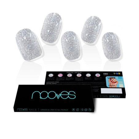 LAMINAS DE UNAS DE GEL dazzling diva premium glam glitter gris 20 u by NOOVES for Woman