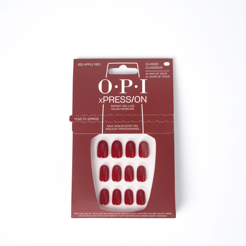 OPI xPRESS ON Unas Artificiales Tonos Iconicos Big Apple Red 30 u by OPI for Unisex