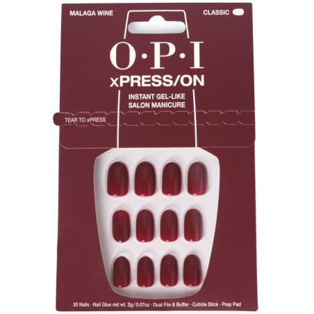 OPI xPRESS ON Unas Artificiales Tonos Iconicos Malaga Wine 30 u by OPI for Unisex