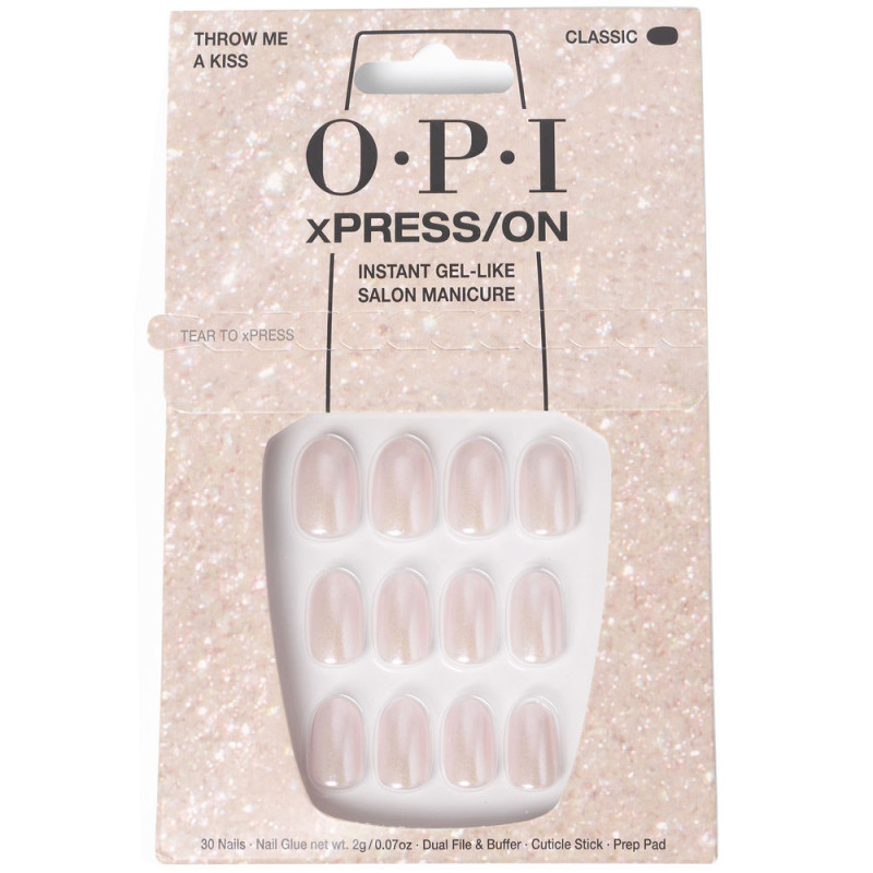 OPI xPRESS ON Unas Artificiales Tonos Iconicos Throw Me a Kiss 30 u by OPI for Unisex