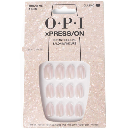 OPI xPRESS ON Unas Artificiales Tonos Iconicos Throw Me a Kiss 30 u by OPI for Unisex