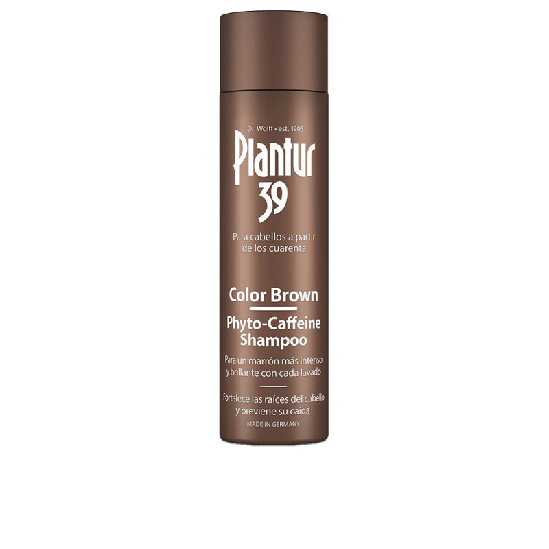 PHYTO-CAFFEINE COLOR BROWN champú anticaída para cabello castaño 250 ml by PLANTUR 39 for Woman