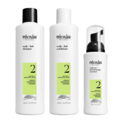 SISTEMA 2 - Kit - Tratamiento para Cabello Natural con Debilitamiento Avanzado 3 u by NIOXIN for Unisex
