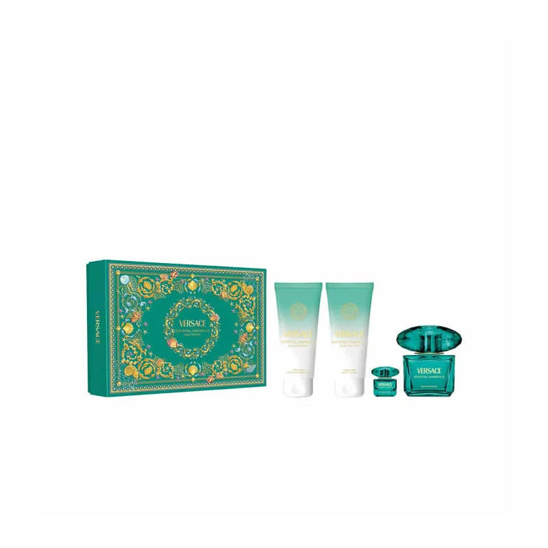 Versace Crystal Emerald Eau De Parfum Spray 90ml Set 4 Pieces