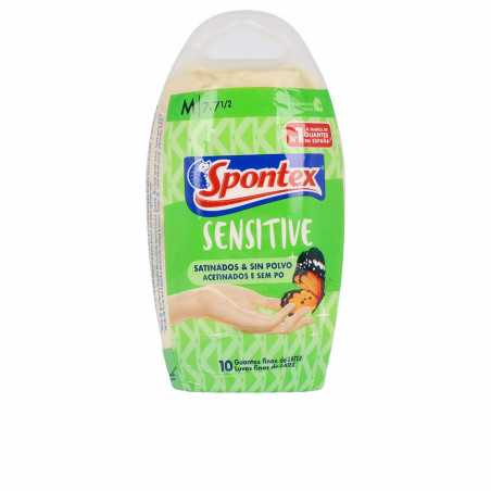 LATEX SENSITIVE guantes satinados sin polvo talla M 10 u by SPONTEX for Unisex