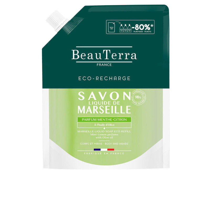 MARSEILLE jabón menta-limón recarga 900 ml by BEAUTERRA for Unisex
