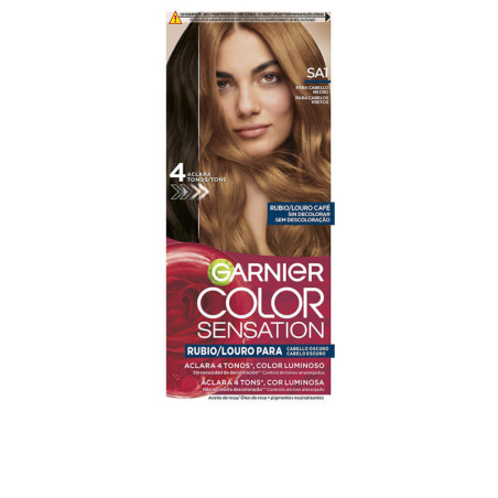 COLOR SENSATION tinte rubio luminoso sin decoloracion para cabello oscuro Louro Cafe 5 u by GARNIER for Unisex